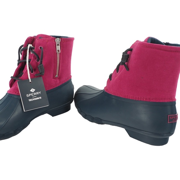 Sperry Saltwater Skinny Cord Pink Water-Resistant Rain Boots - Picture 8 of 9